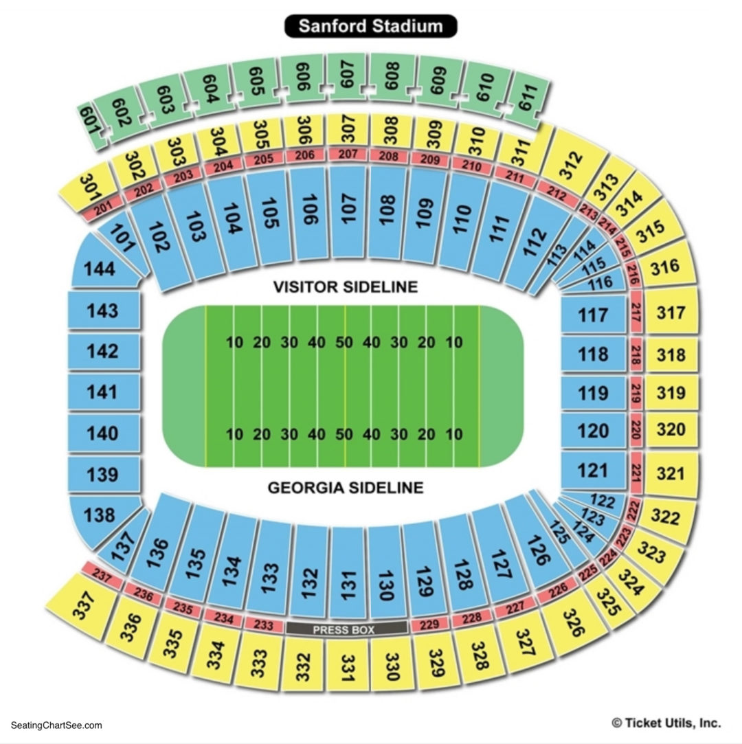 Sanford Stadium Seating Chart Charts Tickets