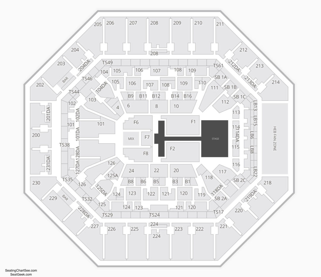 AT&T Center Concert Seating Chart.