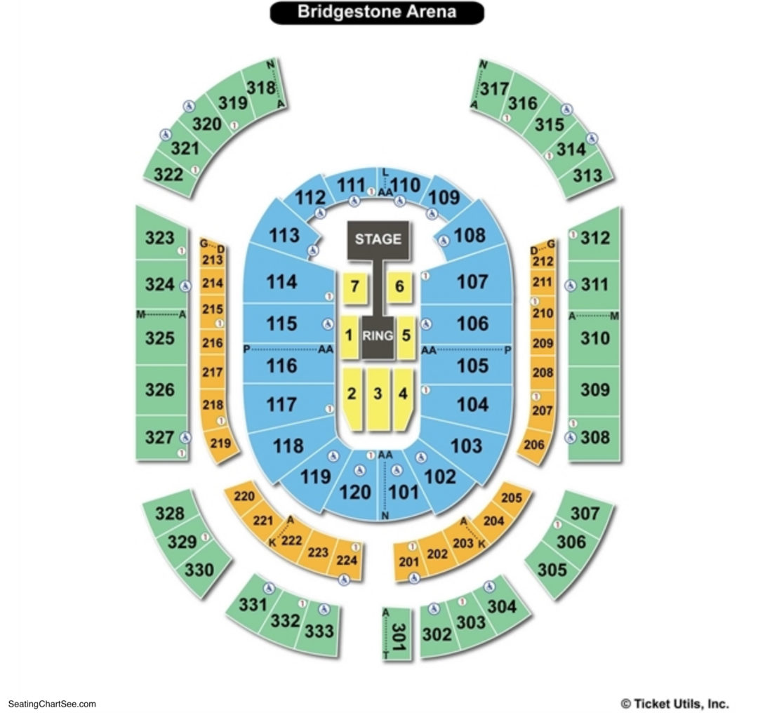 Bridgestone Arena WWE Seating Chart Nashville.