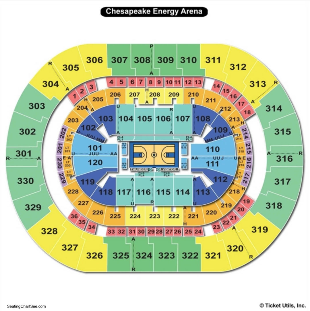 Chesapeake Energy Arena Seating Chart Charts Tickets