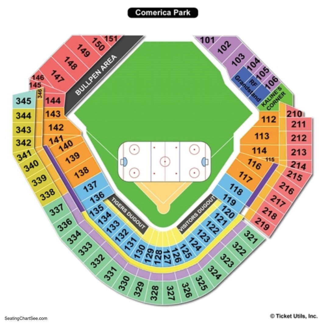 Row Seat Number Comerica Park Seating Chart