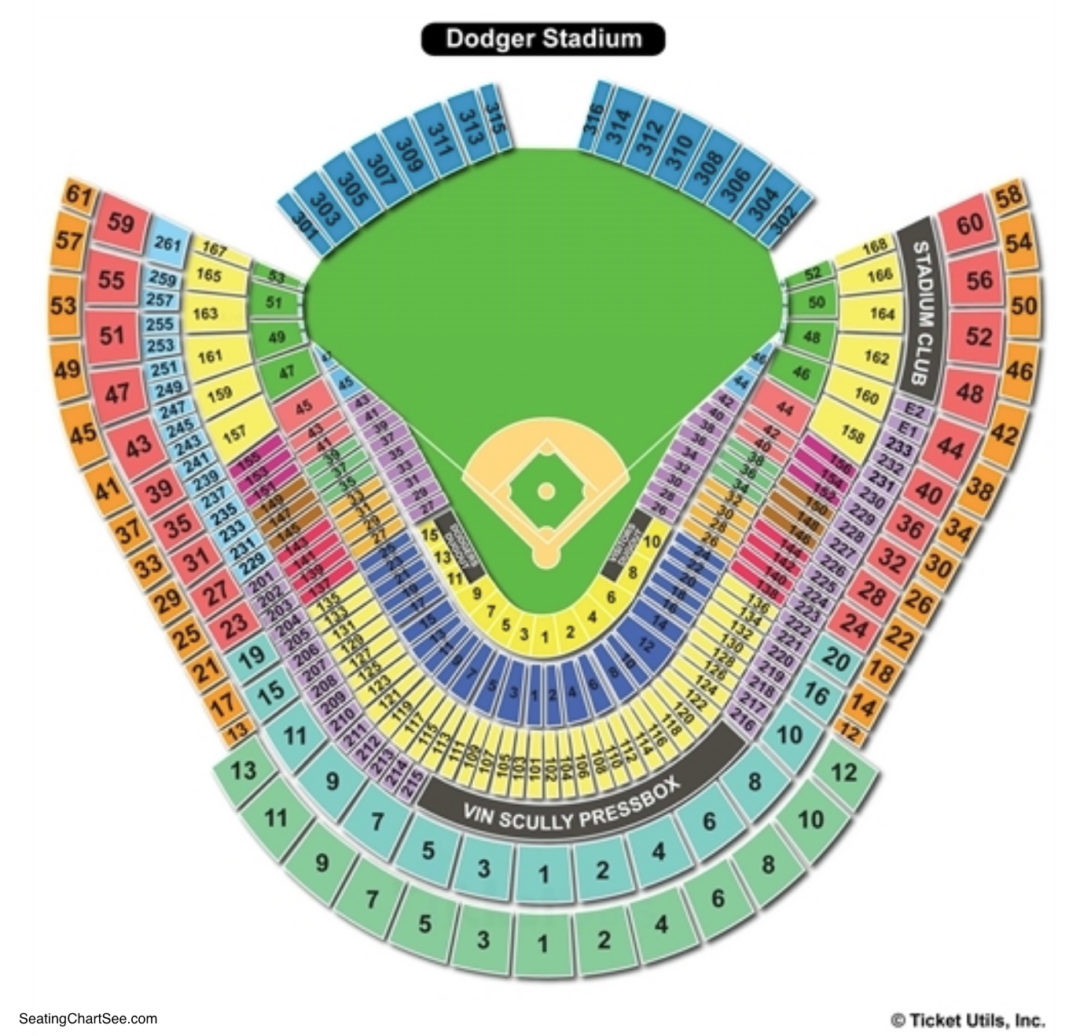 Dodger Stadium Seating Chart Charts Tickets