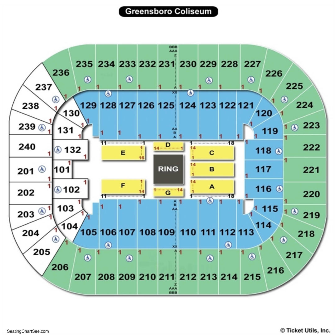 Greensboro Coliseum Complex WWE Seating Chart. 