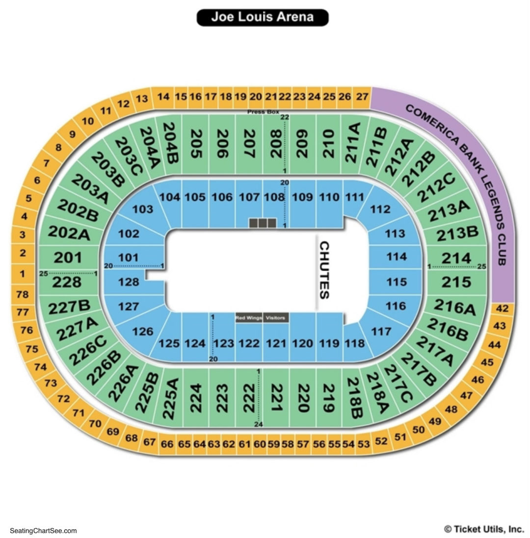 Joe Louis Arena Seating Chart Seating Charts Tickets