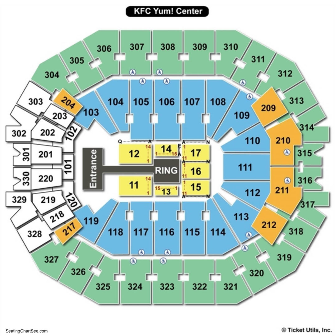 Kfc Yum Arena Seating Chart - Kfc Yum Center Seating Chart Seating Charts.....
