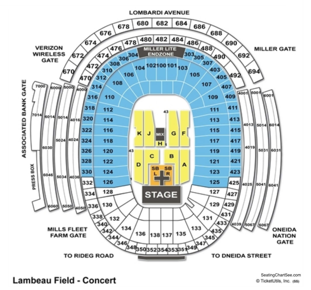 Lambeau Field Seating Chart
