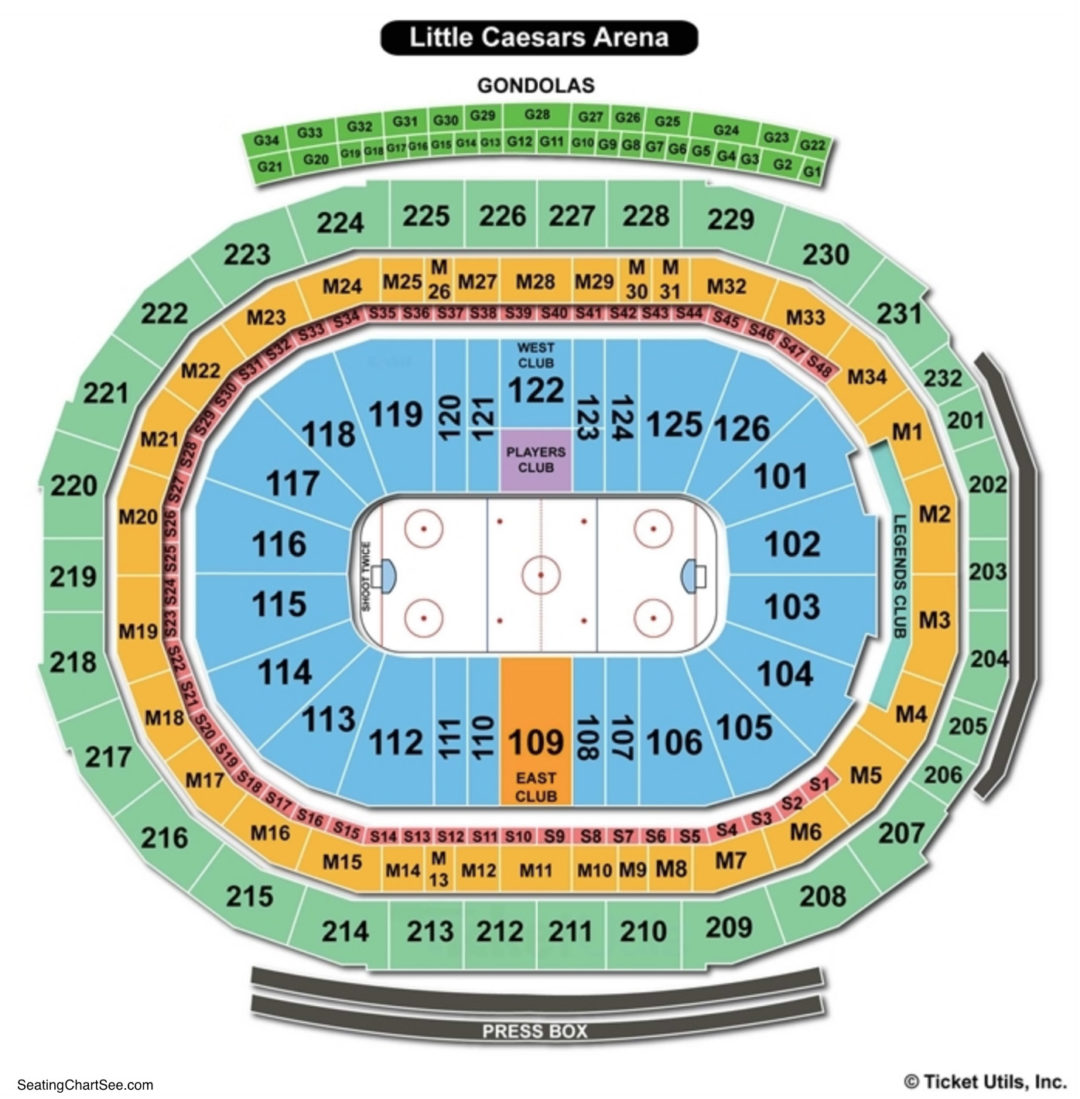 Little Caesars Arena Seating Chart Charts Tickets