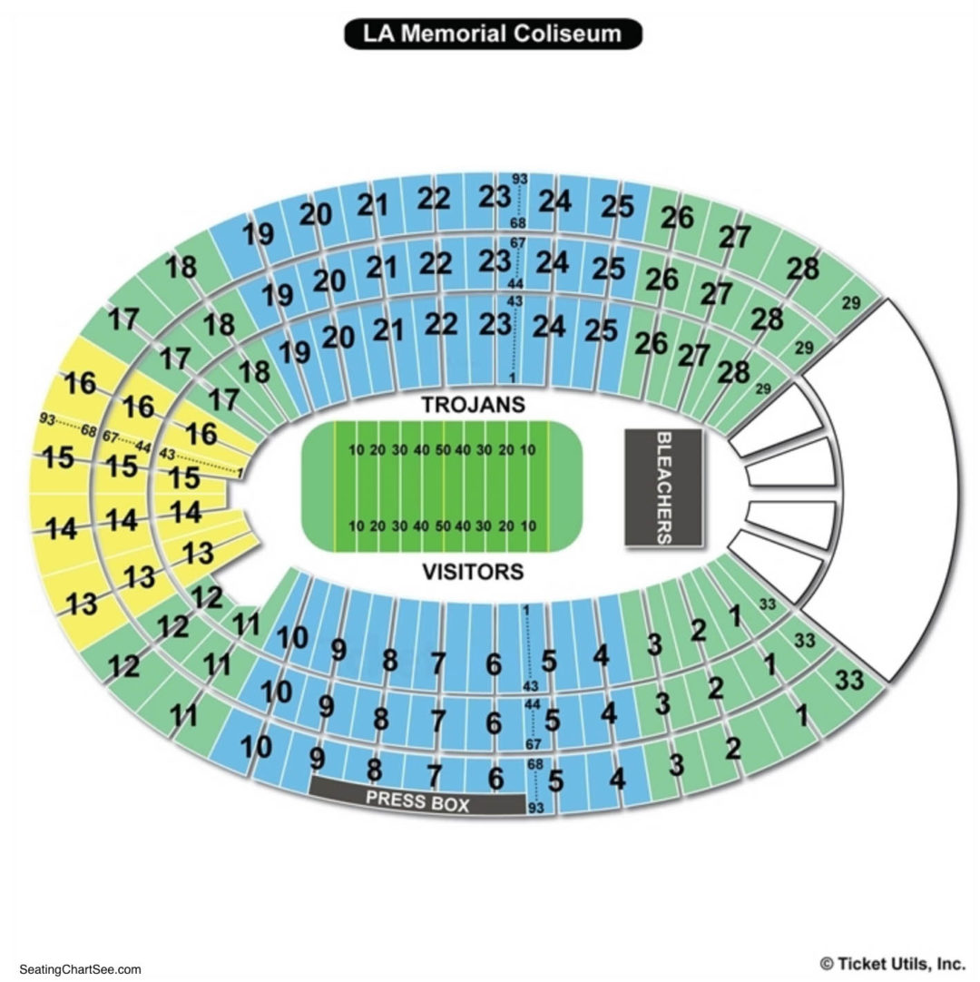 Los Angeles Memorial Coliseum Football Seating Chart. 