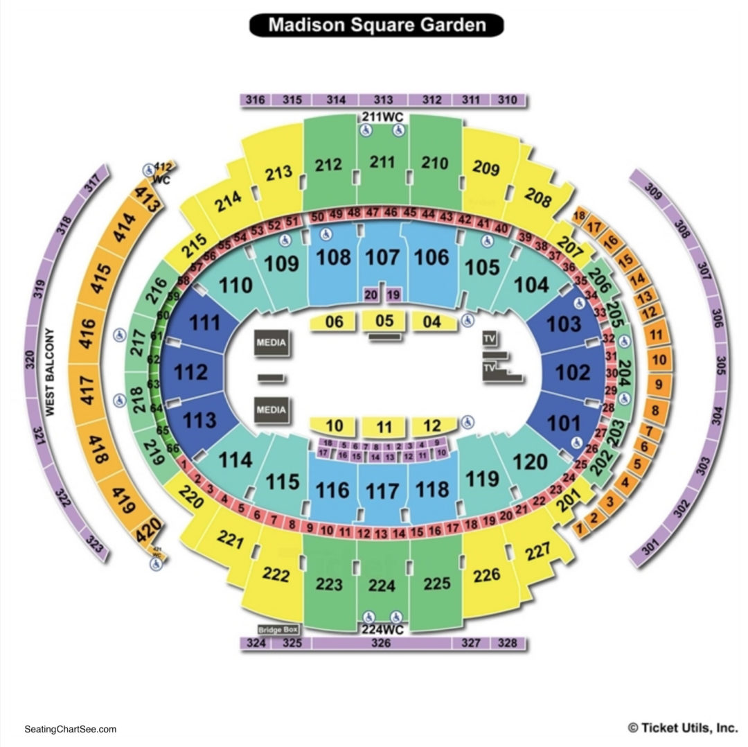 Madison Square Garden Seating Chart Charts Tickets