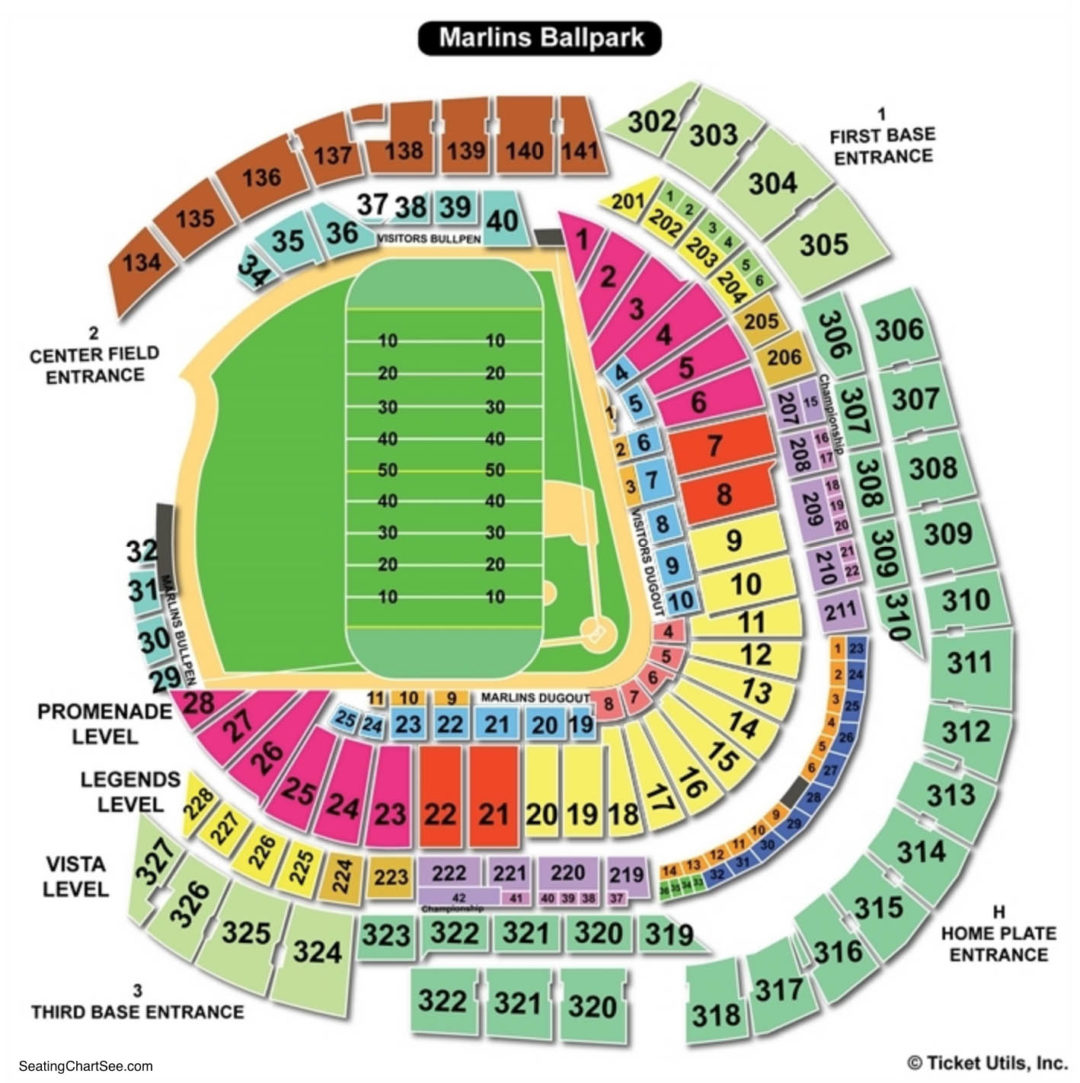 marlins park seating chart | seating charts & tickets