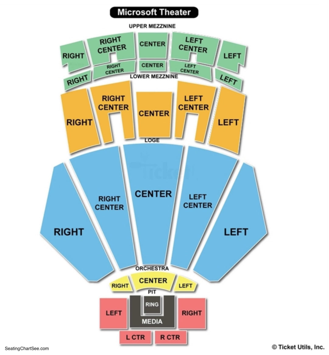 Microsoft Theater Seating Chart Charts Tickets