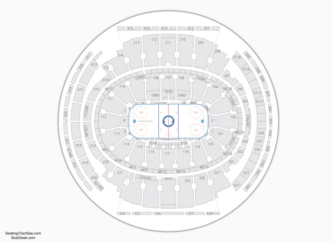 Square Garden Seating Chart Rangers Game