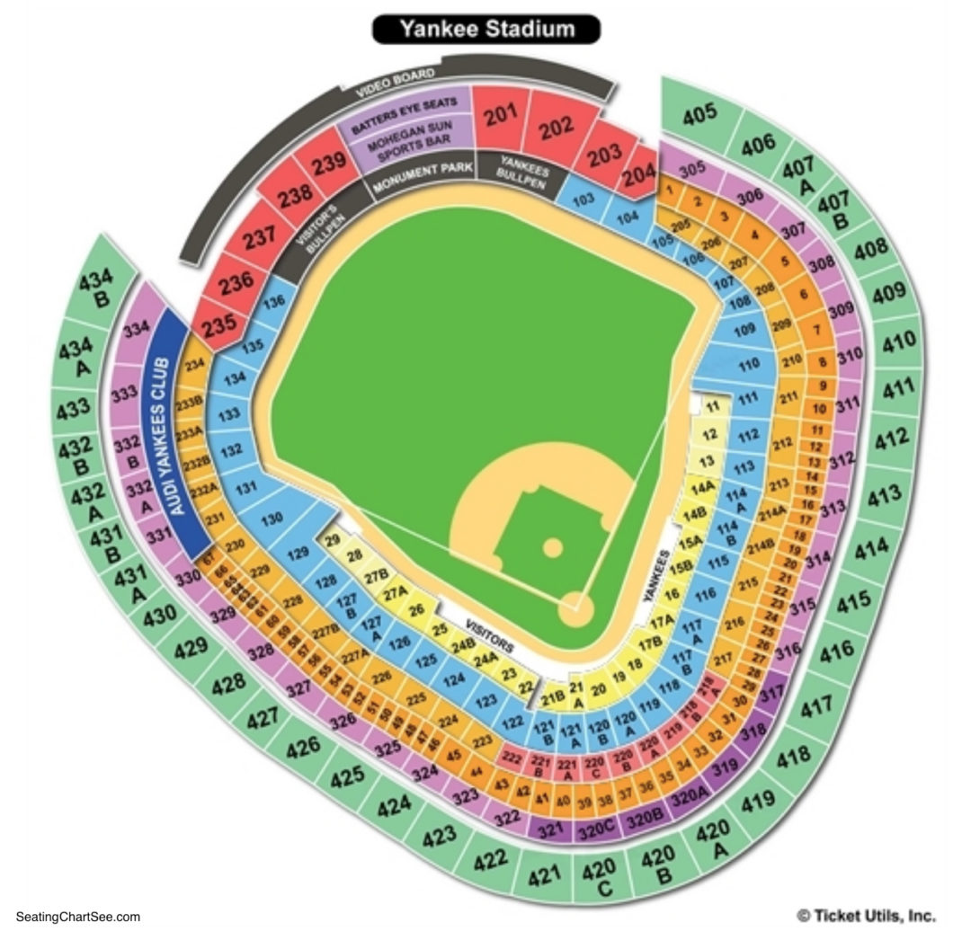 Yankee Stadium Seating Chart  Seating Charts & Tickets