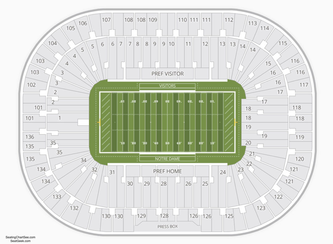 Notre Dame Stadium Seating Chart Charts Tickets