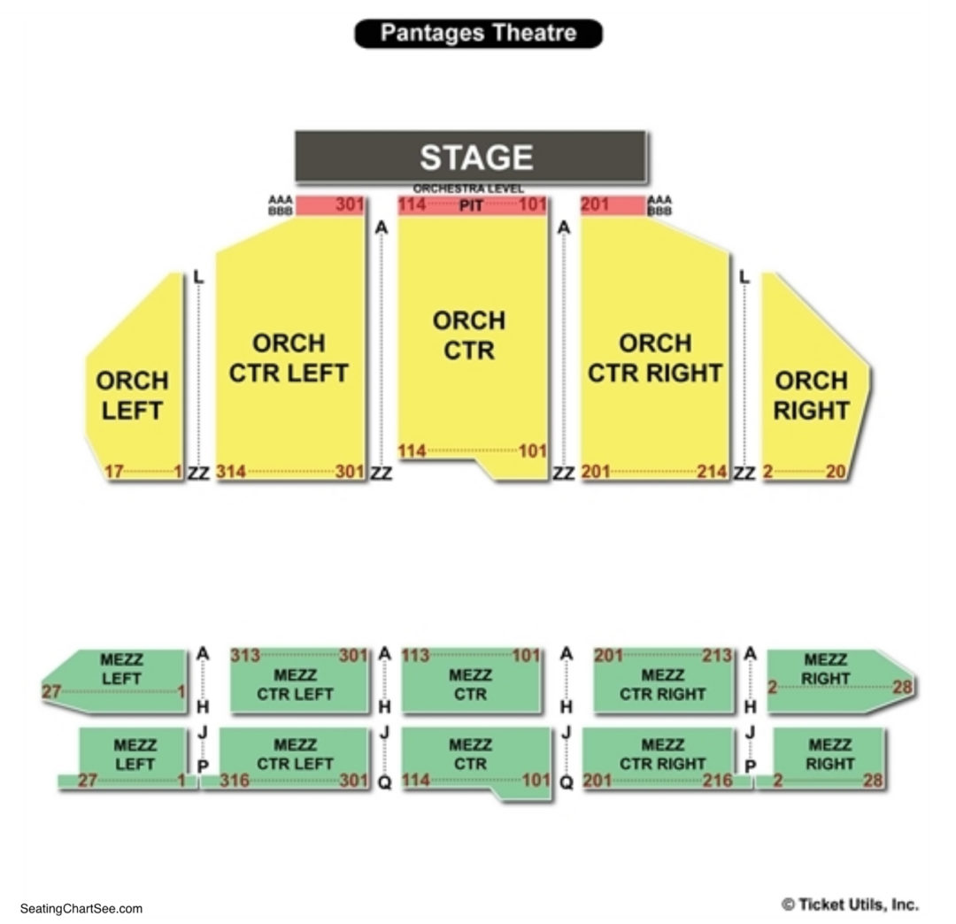 Theatre Los Angeles Seating Chart