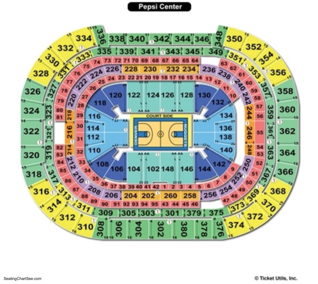 Pepsi Center Seating Chart Seating Charts & Tickets