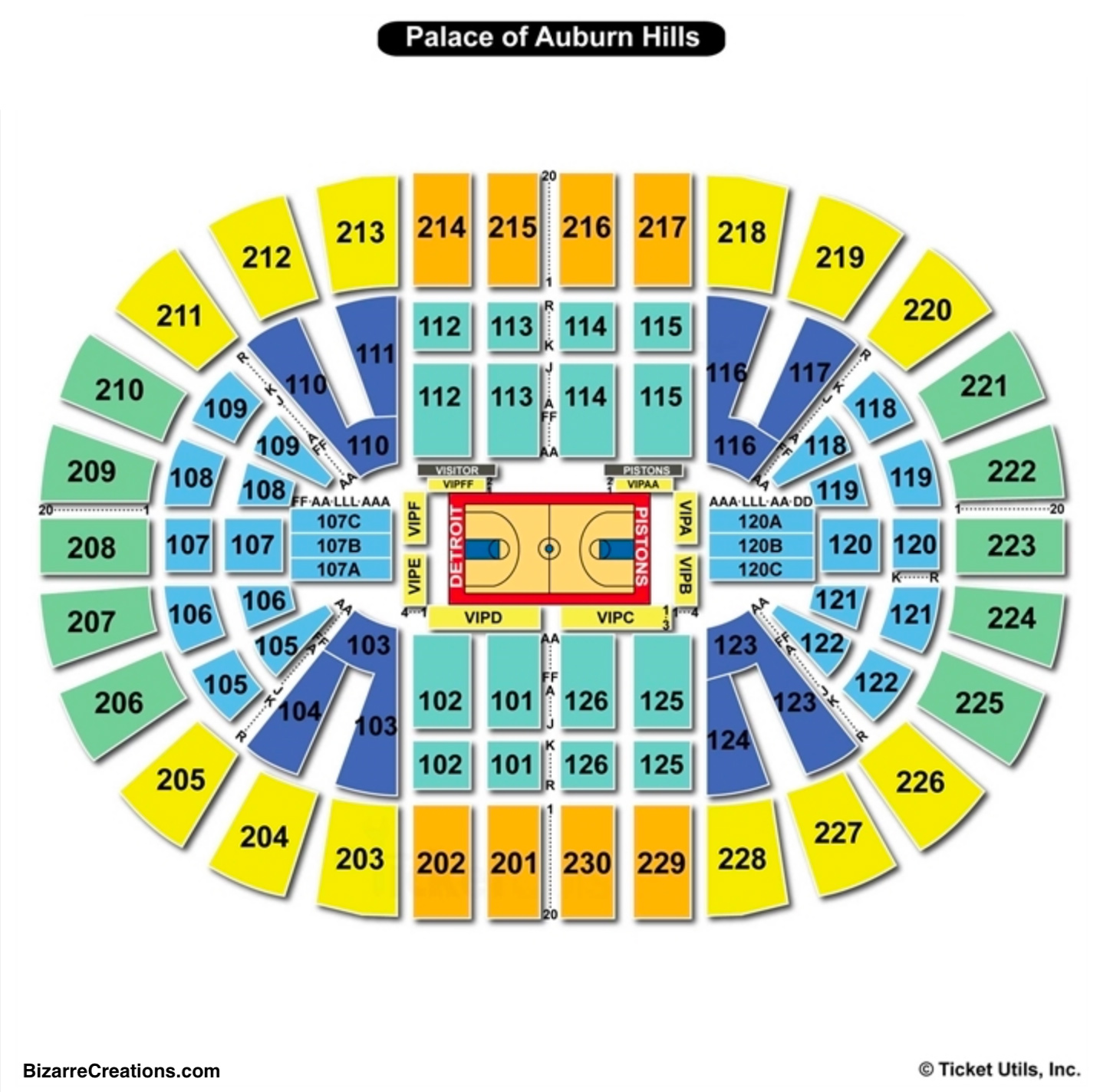 Palace Of Auburn Hills Seating Chart | Seating Charts & Tickets