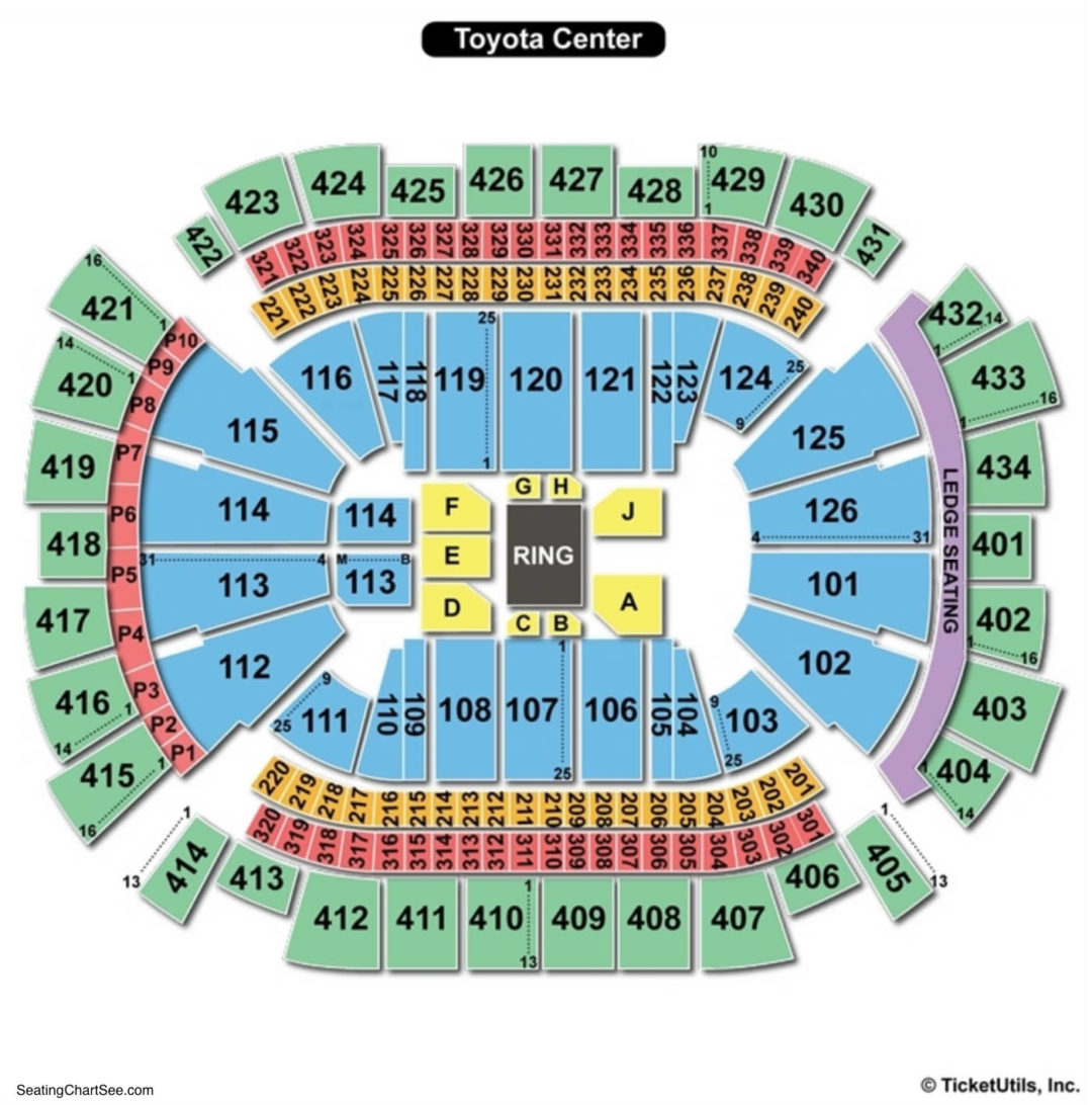 Toyota Center Seating Chart Seating Charts & Tickets