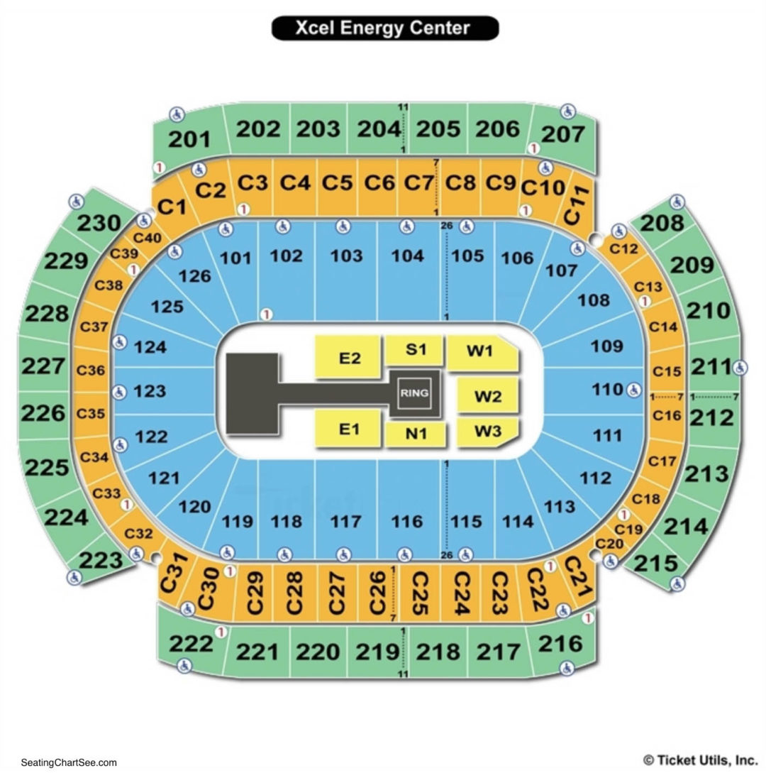 Xcel Energy Center wwe Seating Chart.