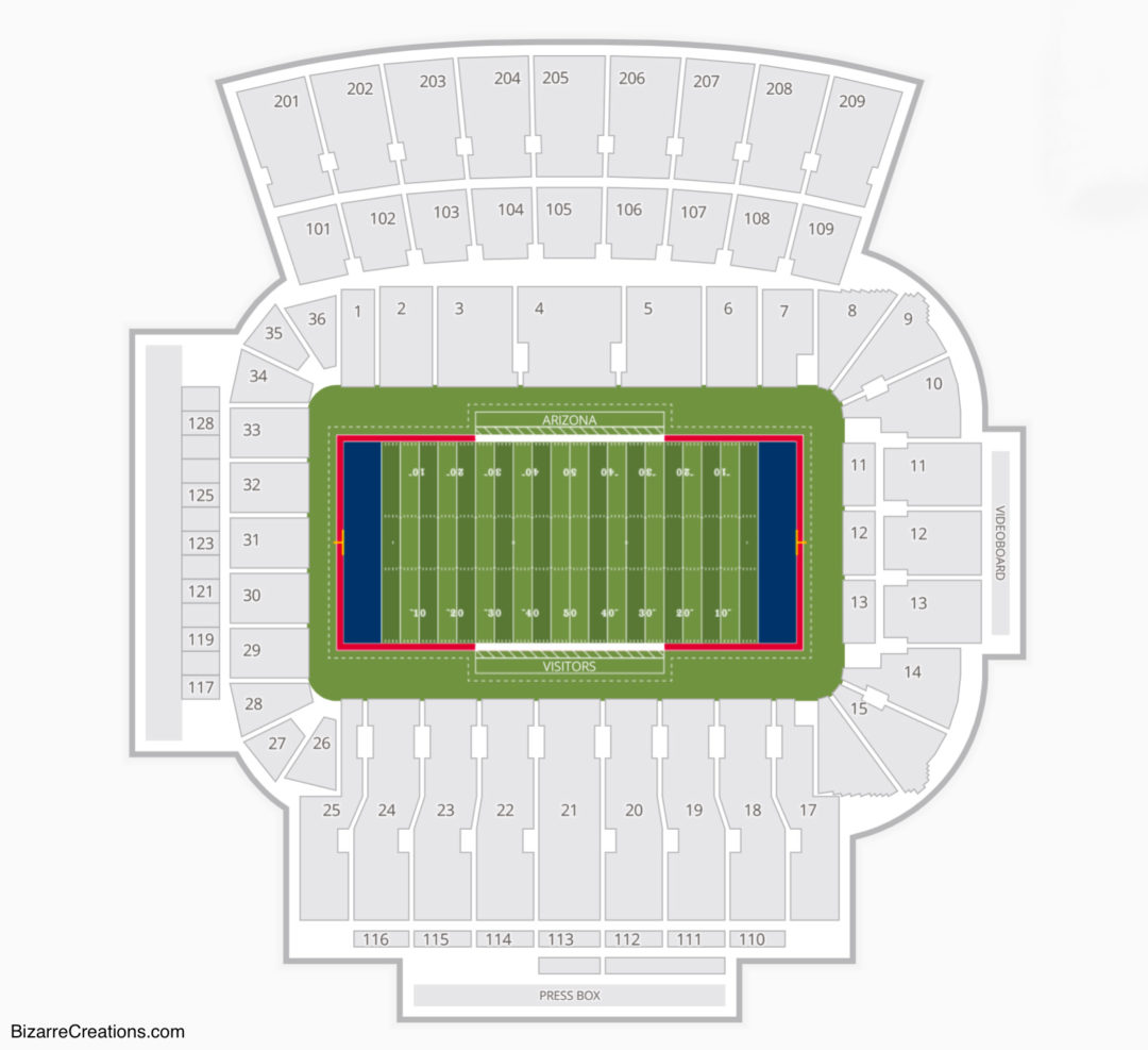 University Of Arizona Stadium Seating Chart