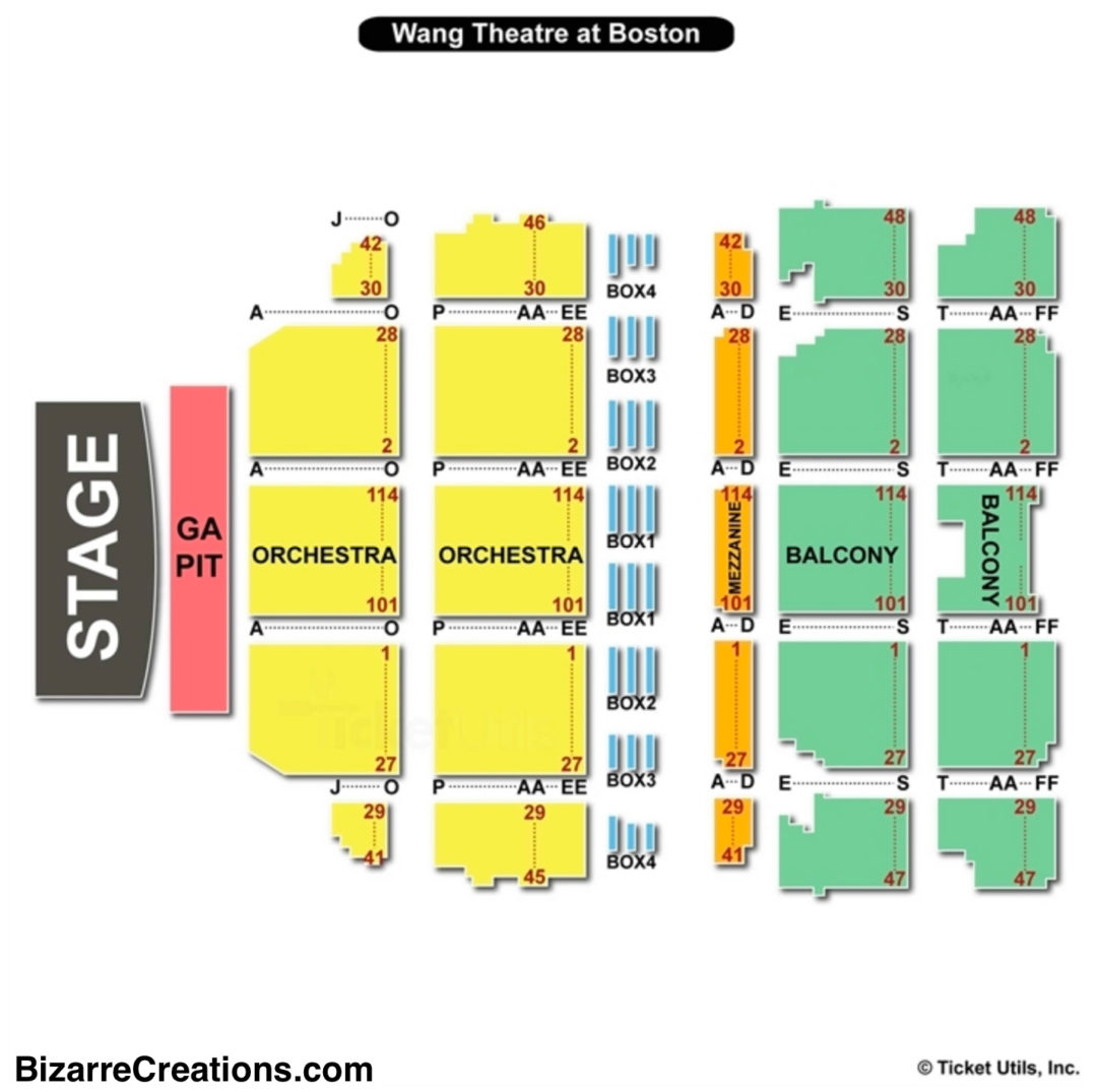 Wang Theater Boston Ma Seating Chart