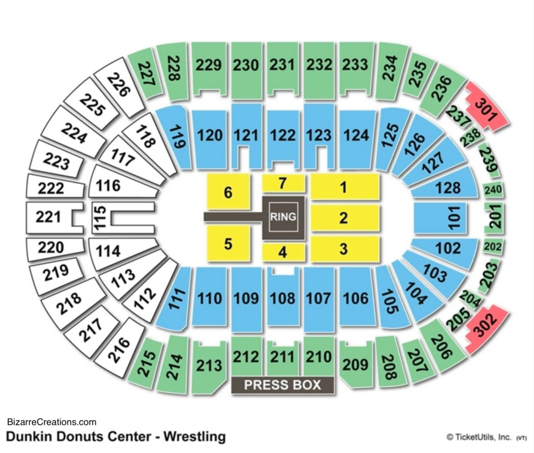 Dunkin' Donuts Center Wrestling Seating Chart.