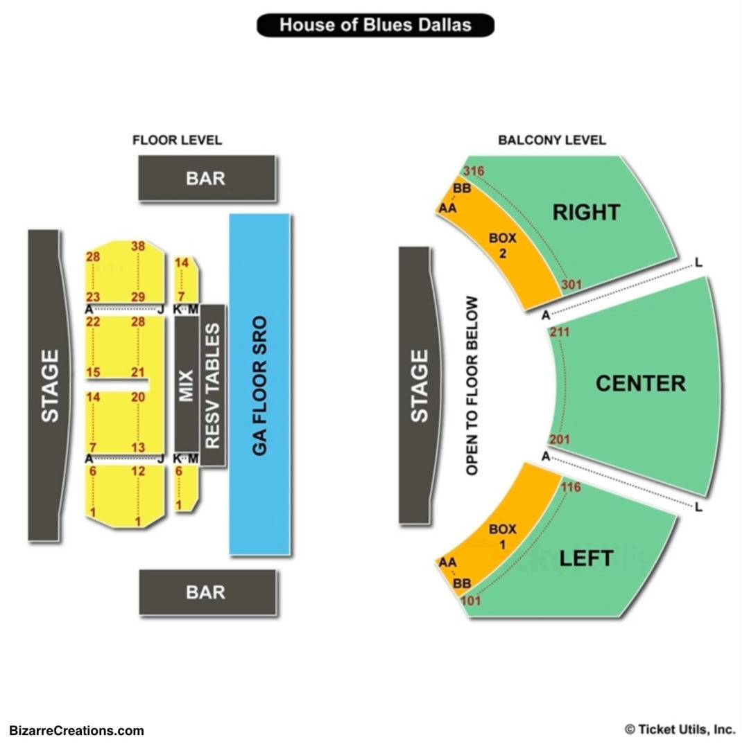 House of Blues Dallas Seating Chart.