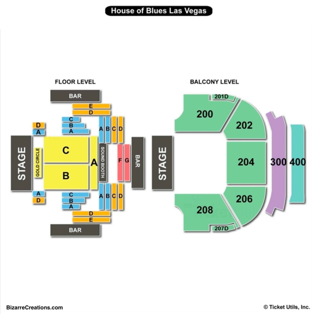  House  of Blues  Las  Vegas  Seating Chart Seating Charts 