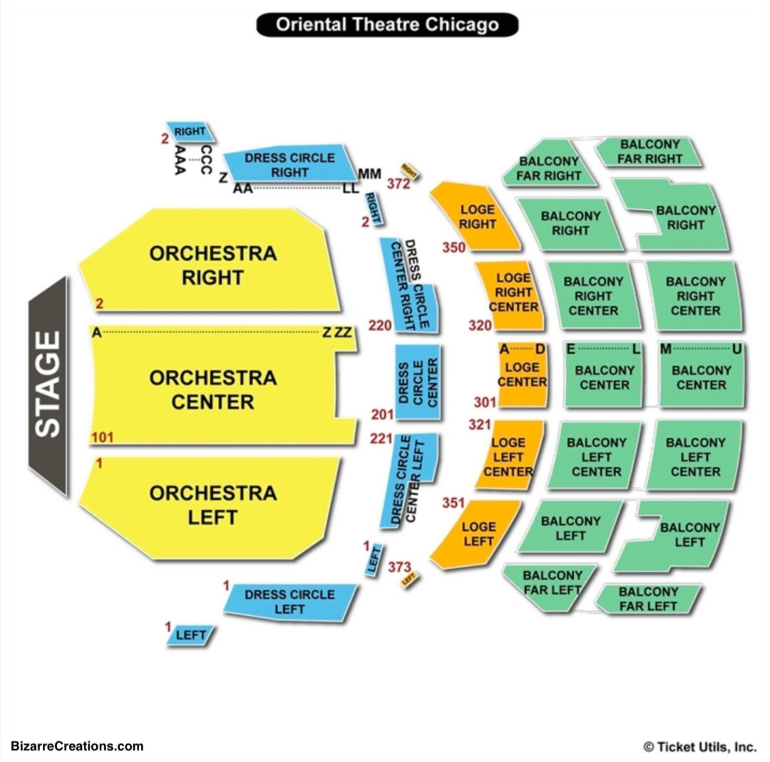 Oriental Theatre Seating Chart