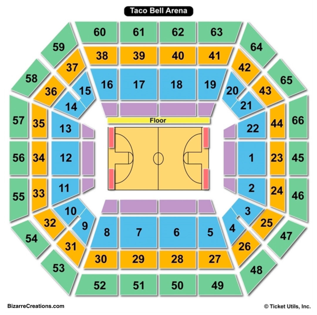 taco bell arena seating map Taco Bell Arena Seating Chart Seating Charts Tickets