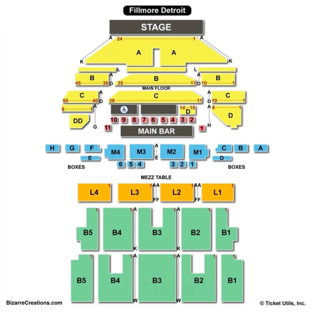 The Fillmore Detroit Seating Chart
