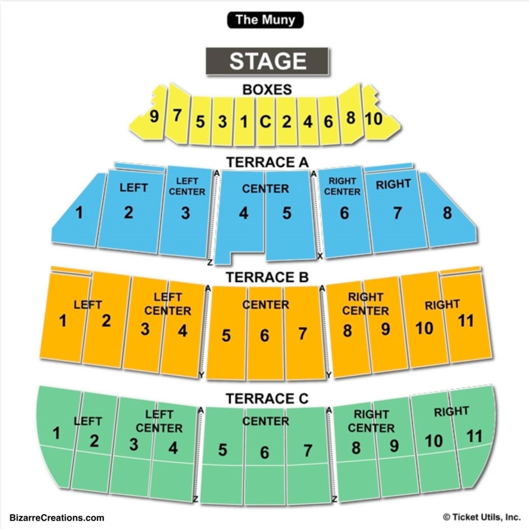 The Muny Seating Chart Seating Charts & Tickets