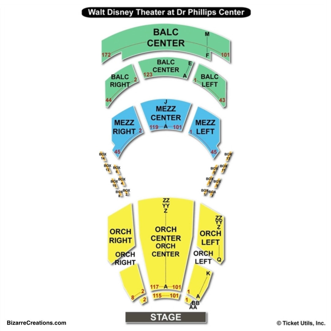 Dr Phillips Center Walt Disney Theater Seating Chart Charts Tickets