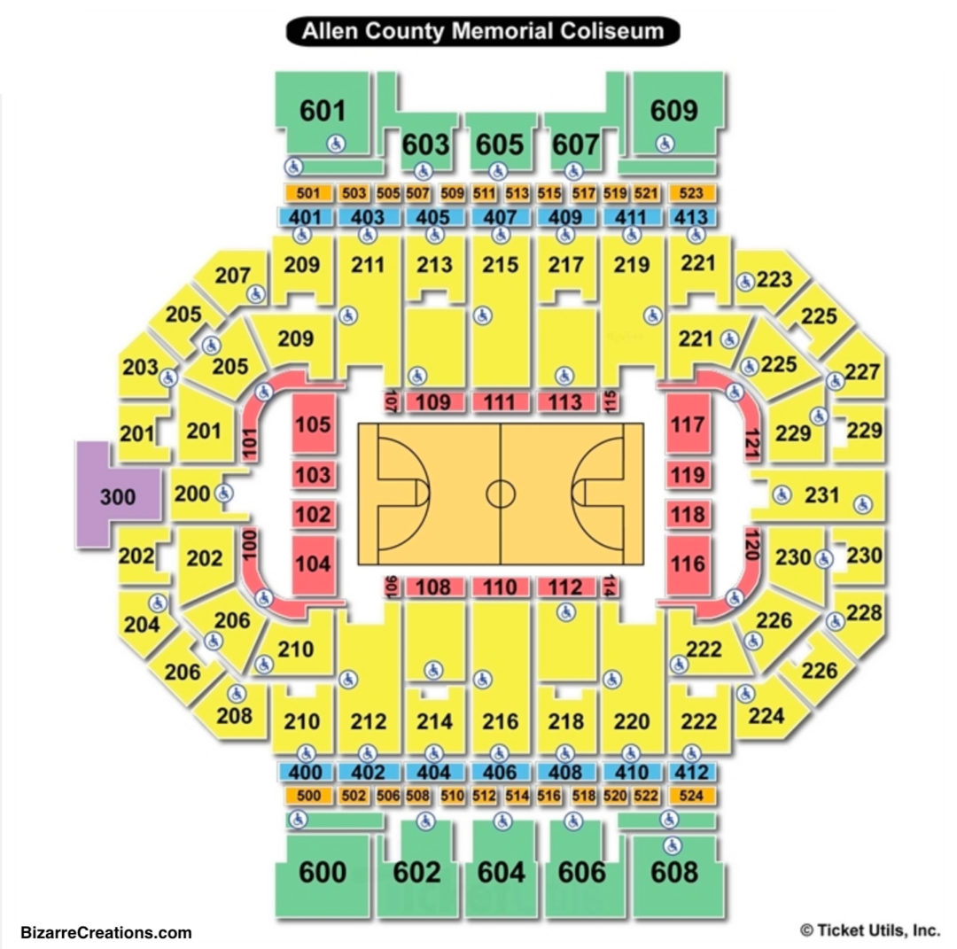 Allen County War Memorial Coliseum Seating Chart Basketball.