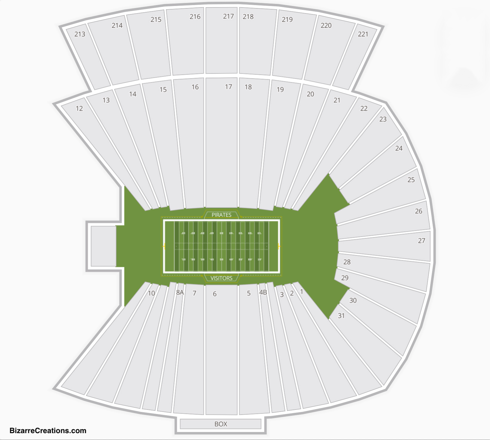Bagwell Field at Dowdy–Ficklen Stadium Seating Chart.