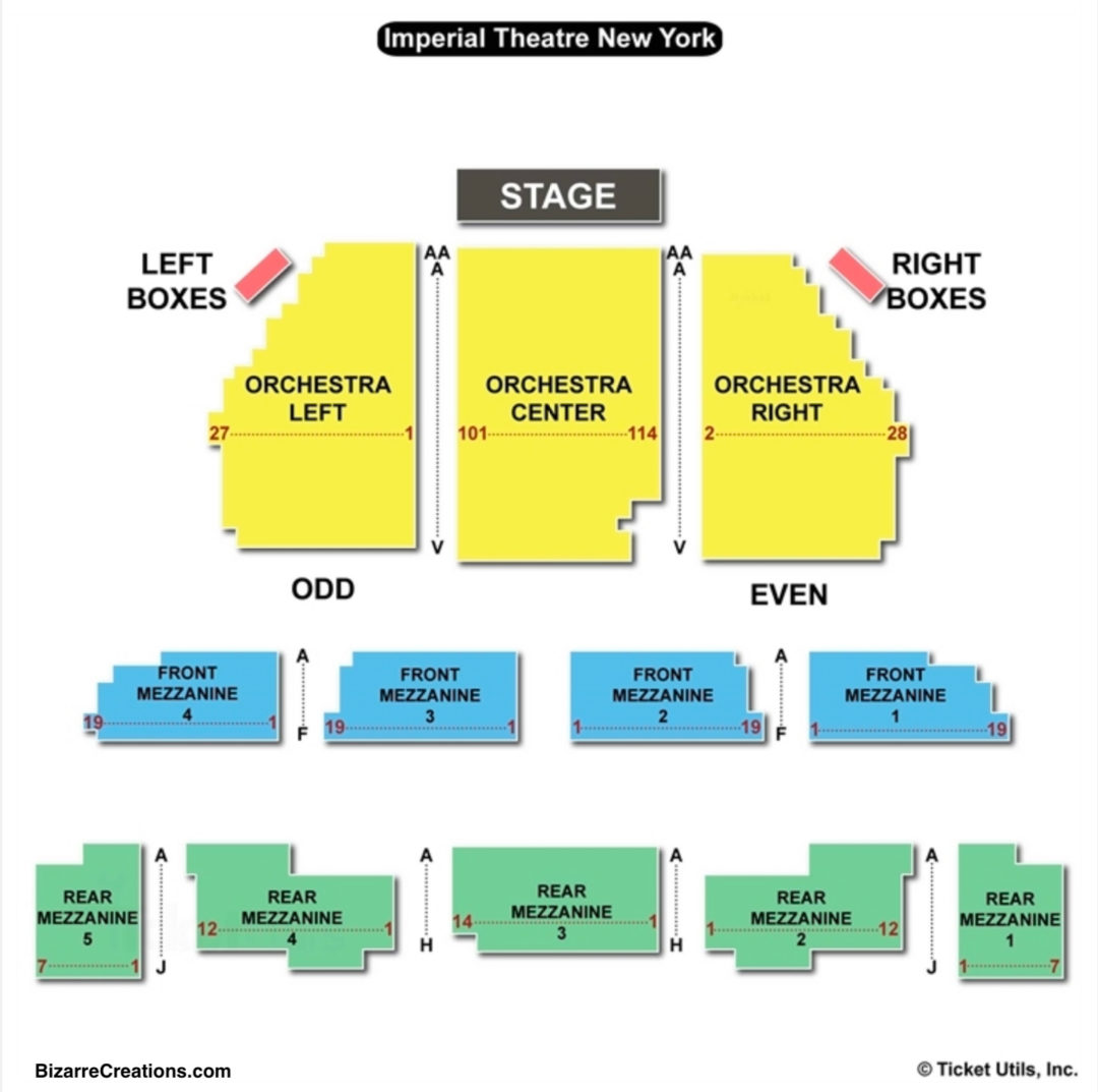 The Imperial Theatre Seating Chart
