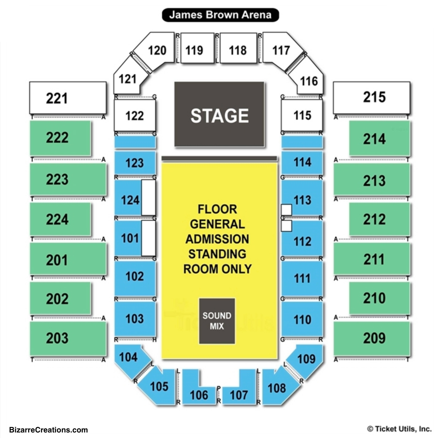 James Brown Arena Seating Chart