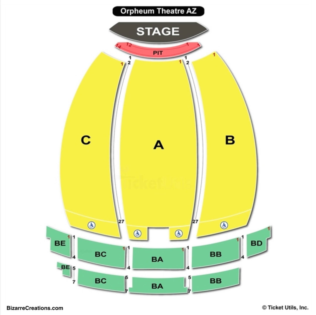 Phoenix Orpheum Theatre Seating Chart