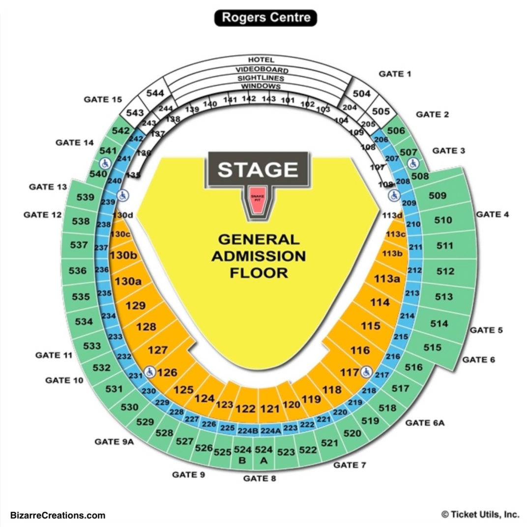Rogers Centre Seating Chart Charts Tickets