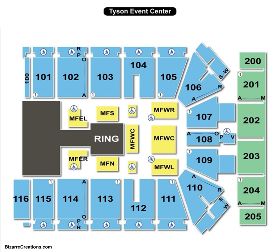 Tyson Events Center Seating Chart WWE.